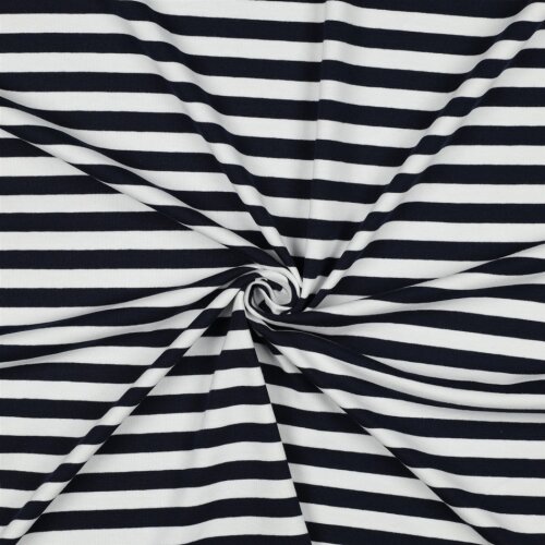 JERSEY YARN DYED STRIPES - NAVY