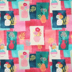 Canvas Digital bunte Vasen - hellpink
