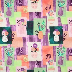 Canvas Digital bunte Vasen - pastellrosa