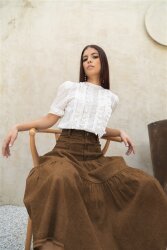 Cordstoff mit Bübbelchen Uni - FARBE