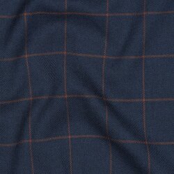 Bekleidungsstoff Karo - indigo/kamel