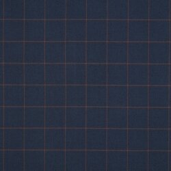 Bekleidungsstoff Karo - indigo/kamel