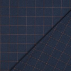 Bekleidungsstoff Karo - indigo/kamel