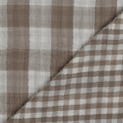 DOUBLE SIDED DOUBLE GAUZE CHECK - SABLE