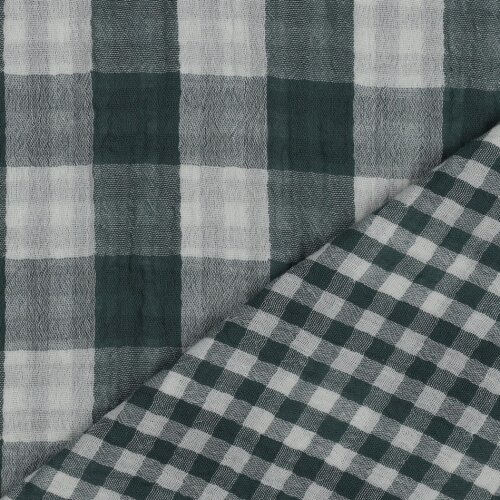 DOUBLE SIDED DOUBLE GAUZE CHECK - CYAN