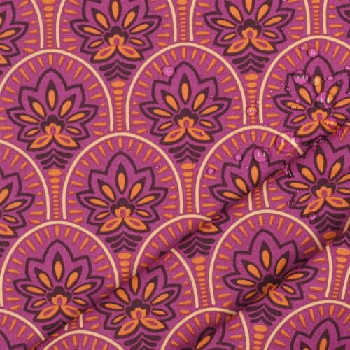 Beschichtete Baumwolle Blumenornamente - pink