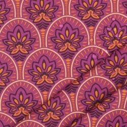 Beschichtete Baumwolle abstrakte Blumenornamente - pink