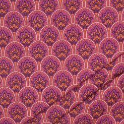 Beschichtete Baumwolle Blumenornamente - pink