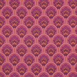 Beschichtete Baumwolle Blumenornamente - pink