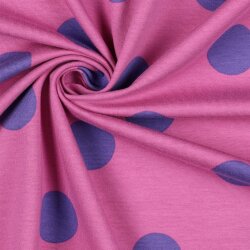 FRENCH TERRY BIG DOTS - FUCHSIA