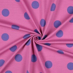 FRENCH TERRY BIG DOTS - FUCSIA