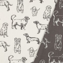 Canvas Hunde - creme/mittelgrau