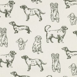 Canvas Hunde - creme/oliv
