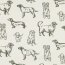 Canvas Hunde - creme/oliv