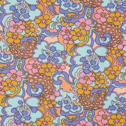 French Terry Blumen - hellblau