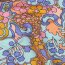 French Terry Blumen - hellblau