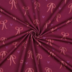 Ganzjahressweat Digital BOWS & Herzen - fuchsia