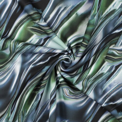 Softshell Digital flüssiges Metall - jeansblau/grün