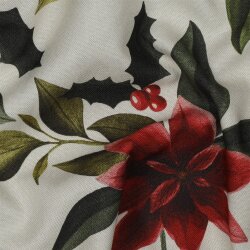 Canvas Digital Weihnachten Blumen - leinen LOOK
