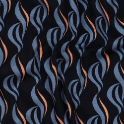 Viskose Jersey Wellenkunst - dunkelblau
