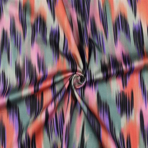 Baumwollstoff SATIN Digital Abstrakt - bunt