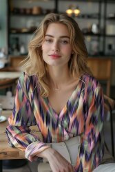 Baumwollstoff SATIN Digital Abstrakt - bunt