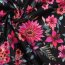 Baumwollstoff SATIN Digital Blumen - schwarz