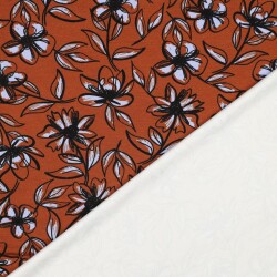 Romanit Jersey "Punta di Roma" Blumen - karamell