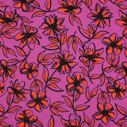 Romanit Jersey "Punta di Roma" Blumen - fuchsia