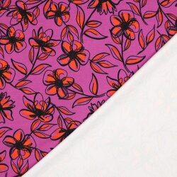 Romanit Jersey "Punta di Roma" Blumen - fuchsia