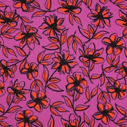 Romanit Jersey "Punta di Roma" Blumen - pink