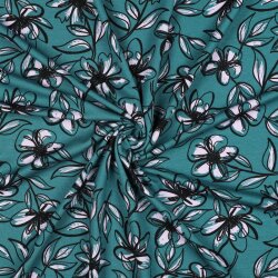 Romanit Jersey "Punta di Roma" Blumen - blau