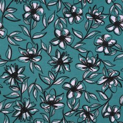 Romanit Jersey "Punta di Roma" Blumen - blau