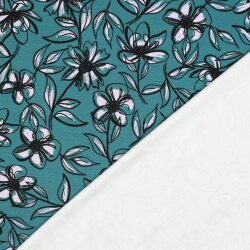 Romanit Jersey "Punta di Roma" Blumen - blau
