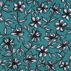 Romanit Jersey "Punta di Roma" Blumen - helltürkis