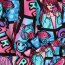 Baumwolljersey Digital Manga Girl - hellblau