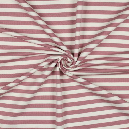 French Terry Streifen - altweiß/antikpink