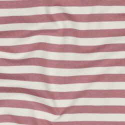 French Terry Streifen - altweiß/antikpink