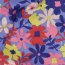 Beschichtete Baumwolle Blumen - blau
