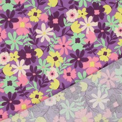 Beschichtete Baumwolle Blumen - lila