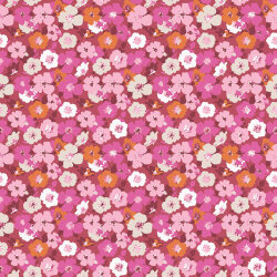 Viskose Popeline Blumen - orange/pink