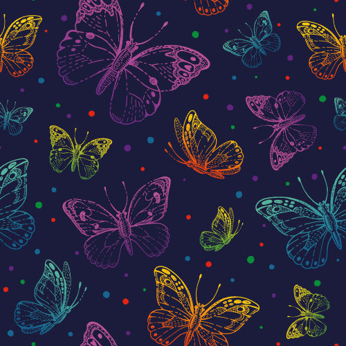 Softshell Digital bunte Schmetterlinge - dunkelblau