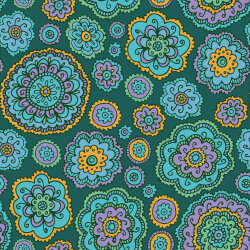 Softshell Digital Mandala-Blumen - meeresgrün