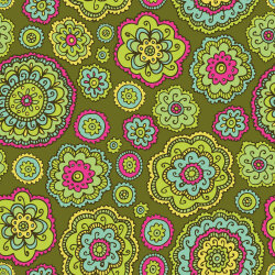 Softshell Digital Mandala-Blumen - ockergrün