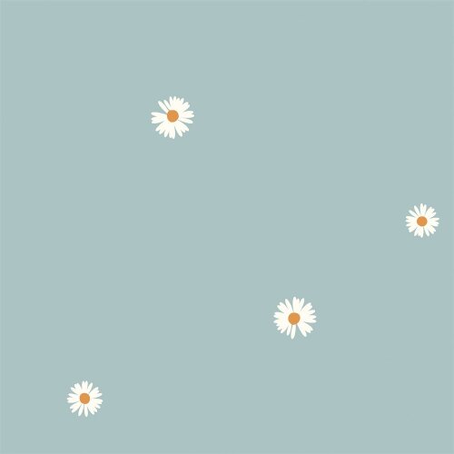 Baumwollpopeline grosse Gänseblümchen - hellaltmint