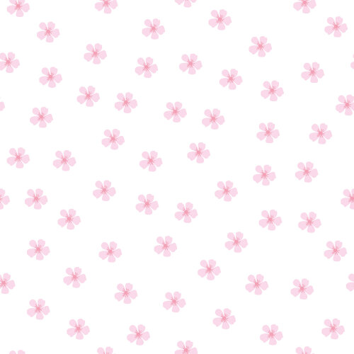 Baumwollpopeline rosa Blüten - weiss