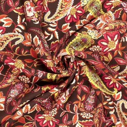 Viskose Nylon CREPE Paisley - FARBE