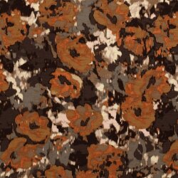 Viskose Nylon Crêpe Blumen - kaltbraun