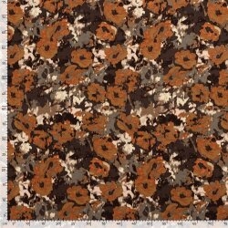 Viskose Nylon Crêpe Blumen - kaltbraun