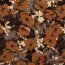 Viskose Nylon Crêpe Blumen - kaltbraun